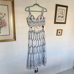 NWT Commense Printed Sleeveless Tie Back Skirt Set Sz M